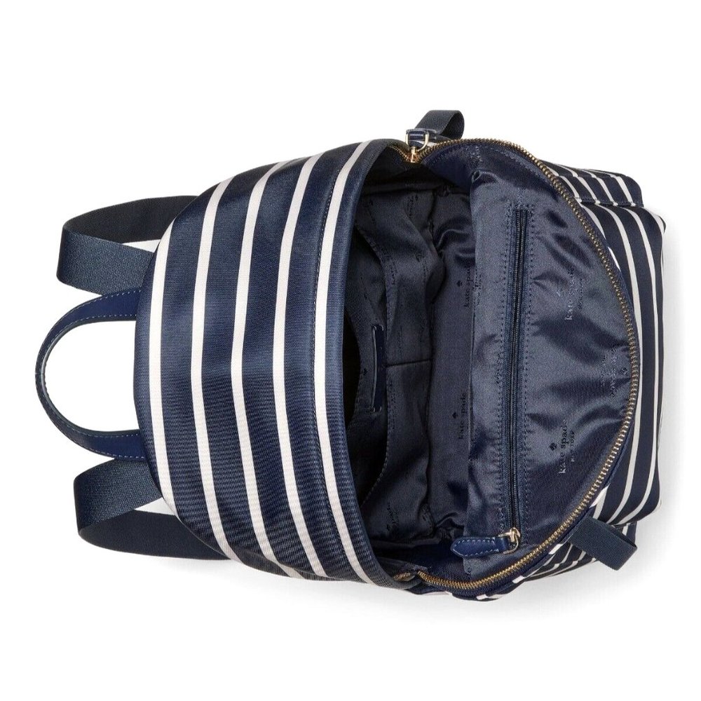 New Kate Spade Chelsea Parisian Medium Backpack & Wallet Stripes Navy Multi - Picture 4 of 4